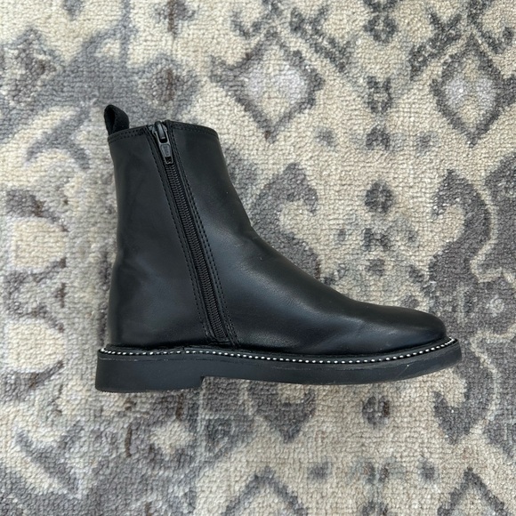 Zara Black Ankle Boots with Rhinestone Trim Girls size 29 - Picture 4 of 4